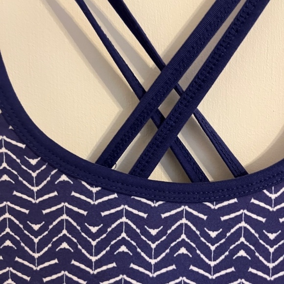 Tehama Tank Racerback Dress Stretch Strap Midi Turquoise Navy Fit Flare, Size S - Picture 3 of 9